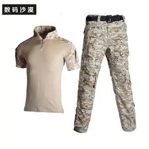 Fabricantes atacado roupas de mangas curtas para uso ao ar livre unissex CS campo respirável roupas de treinamento camuflagem meia manga