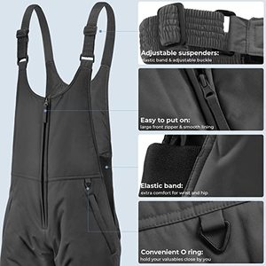 AQTQ Custom uomo essenziali sport pantaloni da sci da neve Softshell impermeabile isolamento Ripstop tuta da snowboard salopette inverno - Product Image 6
