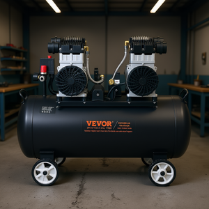 Compresseur d'air sans huile Vevor 20 gallons, portable, industriel, à piston, 90 psi, avec roues - Product Image 2