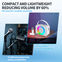 Micrófono de Karaoke Inalámbrico Dual con Bluetooth, Luz RGB, Recargable, Reproducción USB/SD, Altavoz Portátil de Plástico para Cantar en Casa o al Aire Libre