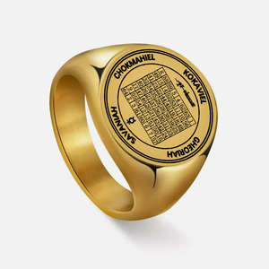 Anillo <span class=keywords><strong>de</strong></span> Acero Inoxidable con Talismán del Octavo Cuadrado Mágico, Cuarto Pentáculo <span class=keywords><strong>de</strong></span> Mercurio, para el Conocimiento, Anillos Amuleto <span class=keywords><strong>de</strong></span> Salomón, Saturno y Júpiter - Product Image 3