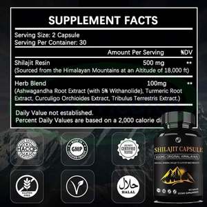 Cápsulas de Shilajit Puro Ausreson, Suplemento Energético Natural y Orgánico de Shilajit, Cápsulas de Shilajit del Himalaya de 10000 mg para Hombres - Product Image 6