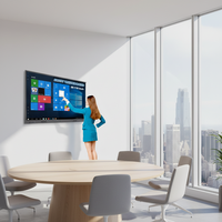 Layar Sentuh TV HDTV LED LCD 55 Inci 4K 200Hz Papan Tulis Interaktif Cerdas Panel Datar untuk Pendidikan