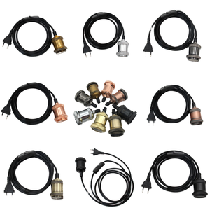 यूरोपीय मानक रेट्रो ई 27 लैंप धारक में स्विच वायर एल्यूमीनियम का नेतृत्व वाला बल्ब एंटीक लैम्प शामिल है। - Product Image 2