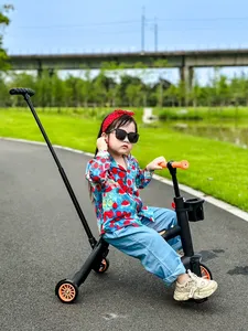Trottinette multifonctionnelle 3-en-1 pour garçons et filles de 2 à 6 ans, jouet d'extérieur à trois roues en plastique durable - Product Image 6