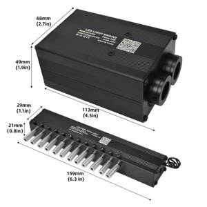 เครื่องกำเนิดแสงไฟเบอร์ออปติก LED แบบสองเอาต์พุต 12W ปรับความสว่างได้ด้วยแอปและระบบสัมผัส พร้อมเอฟเฟกต์แสงดาวตกกระพริบ สำหรับตกแต่งเพดานรถยนต์ - Product Image 1