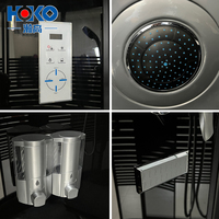 HOKO-Cabine de salle de douche circulaire en verre de 6mm d'épaisseur avec jets de massage pour le dos