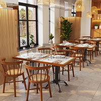 Mobilier moderne pour hôtel restaurant Ensemble table à manger avec cadre en bois massif Table et chaise pour 4 6 8 places Chaise de luxe