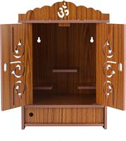 Boîte de rangement autonome en MDF pour portes de temple, faite à la main en Inde par Chunsheng – Décoration bouddhiste finition polie, cadeau pour la maison