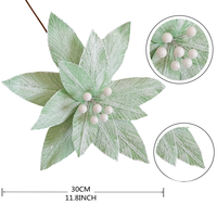 Grande fleur artificielle de poinsettia pour Noël, mariage, fête, décorations scintillantes, couleur et design personnalisés en usine