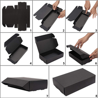 Boîte d'emballage avion en carton ondulé personnalisée PPWR en papier kraft noir recyclé avec logo personnalisé pour vêtements et chaussures