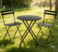 Ensemble de table et de chaises de salle à manger d'extérieur en métal de style moderne et simple pour jardin, cour et plage, résistant à la rouille