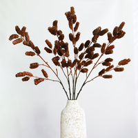 Nouveautés : Branche de pin artificielle réaliste de 89 cm, longue, marron, en plastique, style moderne, tige d'arbre faite à la main pour mariage, Noël, décoration intérieure