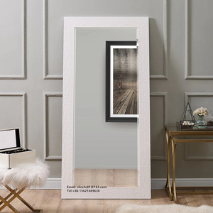 Specchio da Parete Moderno di Lusso Nero Contemporaneo Grande, Cornice in Plastica Spessa 4mm, Supporto in MDF Resistente Fatto a Mano - Product Image 5