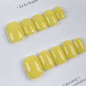 Ongles artificiels faits à la main 10pcs faux ongles conseils réutilisables carrés décorer conception pour les doigts - Product Image 5