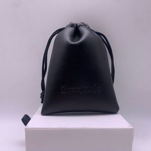 Best Selling Custom Velvet PU Leather <b>Drawstring</b> Headphone <b>Pouch</b> Screen Printed Design Cheap Custom Dust Bag for Jewelry Gift - Product Image 1