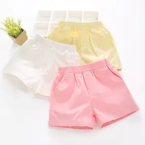 Wear children's solid color pants girls shorts summer new stretch candy girls shorts