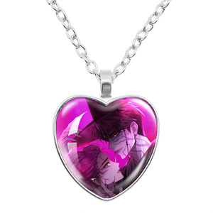 Collar <span class=keywords><strong>de</strong></span> Moda Kpop Demon Hunters Witch Hunting Group Time con Colgante <span class=keywords><strong>de</strong></span> Corazón <span class=keywords><strong>de</strong></span> Melocotón y Diamante, Cadena <span class=keywords><strong>de</strong></span> Bambú, Aleación <span class=keywords><strong>de</strong></span> Zinc para Compromiso - Product Image 6