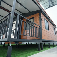Conteneur habitable extensible de 20 pieds avec terrasse sur le toit, structure en acier, prêt à assembler, pour maison d'hôtes, hôtel, villa, bureau ou bâtiment en zone résidentielle.