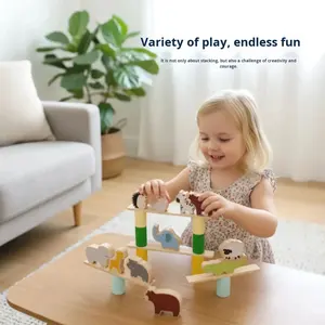 Jouet interactif parent-enfant <span class=keywords><strong>en</strong></span> <span class=keywords><strong>bois</strong></span> pour enfants, perles d'équilibre d'<span class=keywords><strong>action</strong></span> de réflexion, animaux, âges 4-6 - Product Image 4