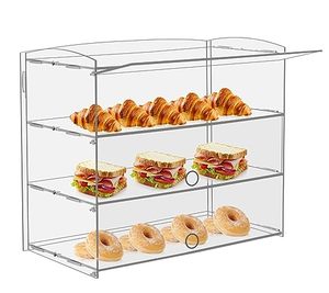 Vitrine De Comptoir 3 étages En Acrylique 48,5x23x40cm - Présentoir Pour Cupcakes, Figurines, Objets De Collection