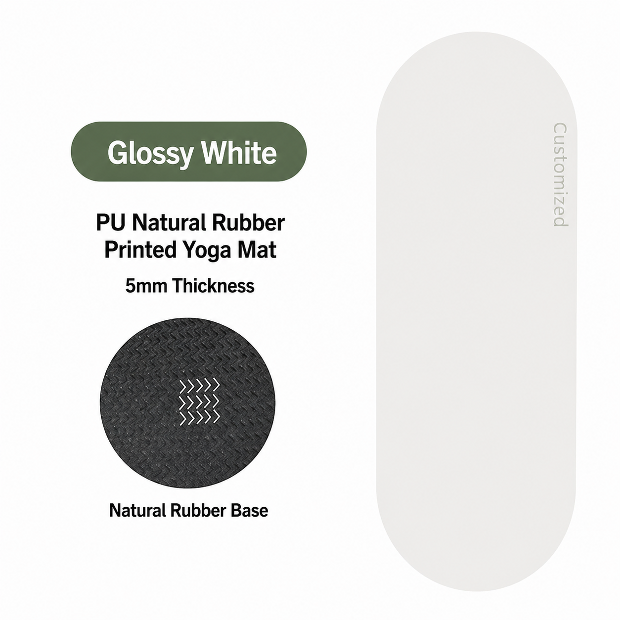 Surface lisse en PU blanc, antidérapante double face