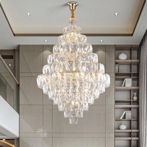 Lampadario di Cristallo Moderno per Lobby di Hotel, Nuovo <span class=keywords><strong>Design</strong></span> per <span class=keywords><strong>Soggiorno</strong></span>, Villa, Scala, Soffitto Alto, Lussuosa Lampada a Sospensione - Product Image 1