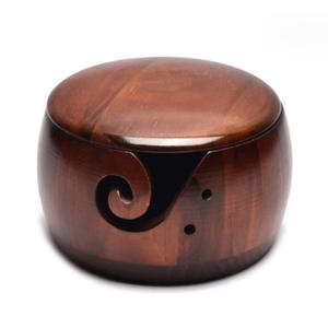 Organisateur <span class=keywords><strong>de</strong></span> fil à tricoter en gros à faire soi-même, écologique, en <span class=keywords><strong>bois</strong></span>, bol à <span class=keywords><strong>laine</strong></span> pour le tricot et le crochet avec couvercle - Product Image 6