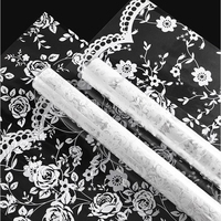 Kertas Pembungkus Kaca Anti Air Berenda Tebal LUCIA, Bahan Kemasan Bunga Plastik Cetak LF160580