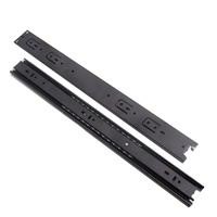 Glissières de tiroir à roulement à billes à extension complète Nisko, rail télescopique robuste pour panier de meuble de cuisine avec crochet