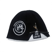 Gorro de Punto con Cierre de Cremallera para Invierno, Personalizado con Logotipo Bordado, Gorro de Punto con Cremallera, Gorro Cálido Unisex