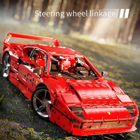 XJD JD017 Blocs de construction de voiture de sport F40 à l'échelle 1:8, 4026 pièces, modèle ABS, ensemble de briques de voiture de course, jouet STEM pour adultes, cadeau