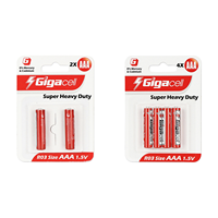 Batería de Carbono-Zinc de Alto Rendimiento de 1.5V AAA con Cubierta de PVC para Control Remoto, Linterna, Cámara, Juguete, Reloj