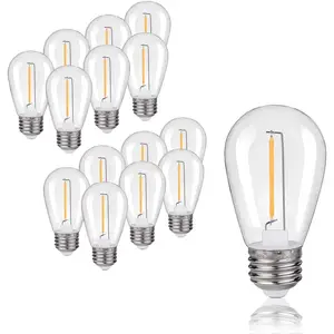 حار بيع 220V E27 S14 1W البلاستيك شاتيربروف Led لمبات الشعيرة ل ضوء على شكل خيط لخارج المنزل