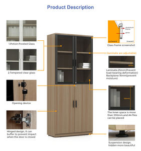 ארון קבצים זכוכית אחסון רהיטים באיכות גבוהה נעילה נשלף עץ - Product Image 4