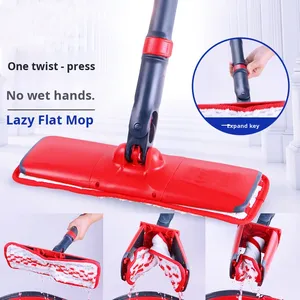 Compatible con O-Cedar Xunyijie, fregona plana de repuesto, tela de chenilla, mango de escritorio sostenible, cabezal giratorio de escurrido automático - Product Image 4