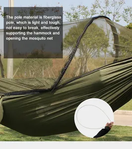 Outdoor Camping 210T Nylon Comfortable Parachute Hammock Swings Hammock With Mosquito Net