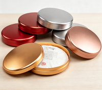 Boîte ronde en aluminium avec couvercle discret, étui métallique réutilisable pour thé, gâteau, poudre de matcha, bonbons, baume et emballages spécialisés