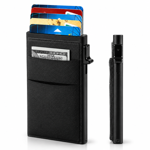 Custom Logo RFID Blocking Aluminum Pop up <strong>Wallet</strong> <strong>for</strong> <strong>Men</strong> Slim Minimalist Metal Credit Card Holder OEM Business Gift - Product Image 1