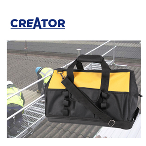 Bolsa de herramientas de alta resistencia de 16 pulgadas y 13 bolsillos, resistente al agua, reparación de trabajadores de la construcción de contratistas, OEM/ODM compatible con fondo rígido - Product Image 1