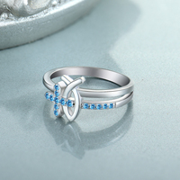 Bague chrétienne femmes christianisme foi catholique jésus 925 en argent Sterling étanche multicolore croix anneau bijoux