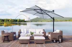 SHADERAY Hôtel Luxe Moderne Extérieur Commercial Grand <span class=keywords><strong>Parasol</strong></span> Carré Noir 3x3m <span class=keywords><strong>Protection</strong></span> UV pour Parc & Gym - Product Image 2