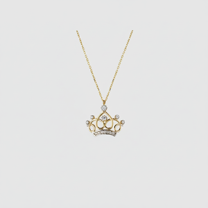 สร้อยคอแฟชั่นทรงมงกุฎสีทอง14K เครื่องประดับชั้นดีสำหรับผู้หญิงทำจากไก่งวง - Product Image 2