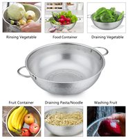 Coladores de Acero Inoxidable Microperforados, Coladores de Malla Metálica para Frutas y Verduras con Mango