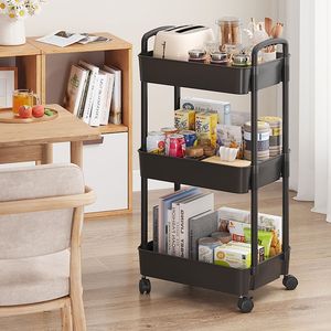 Multi Tier Mobile <b>Storage</b> Cart 4 Layers With Baskets For <b>Kitchen</b> Bathroom Travel Organization - Product Image 3