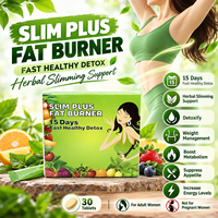 Complément alimentaire brûleur de graisse OEM Herbal Slim Plus, cure détox de 15 jours, comprimés pour la gestion du poids pour femmes adultes, marque privée