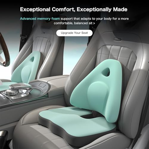 Coussin de siège de voiture ergonomique en mousse à mémoire de forme avec support lombaire, ensemble de coussins orthopédiques pour soulager les douleurs du coccyx et du dos pour véhicule - Product Image 5