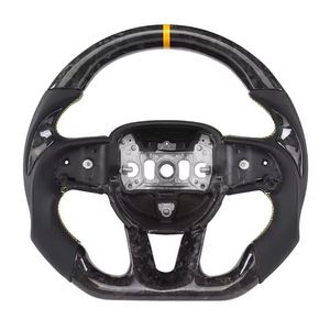 Volant en fibre de carbone forgée LED pour <span class=keywords><strong>Dodge</strong></span> Challenger <span class=keywords><strong>SRT</strong></span> Sport, intérieur automobile, 2017 2018 2019 <span class=keywords><strong>2021</strong></span> 2022 2023 2024 - Product Image 2