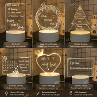 Tableau d'écriture carré en acrylique LED, lampe pour dessin et messages, personnalisable, cadeau de décoration de bureau pour la remise des diplômes