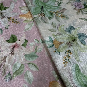 Popolare tessuto con stampa digitale dipinto a mano in stile floreale tessuto ecologico 100% tessuti stampati in finto acetato di poliestere in crêpe satinato - Product Image 2